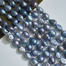 直孔11-12巴洛克珍珠项链 黑色异形珍珠淡水珍珠散珠天然珍珠手链