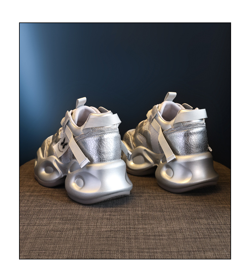 Giày sneaker nữ đế dày lưới thoáng khí đính đá rhinestone — Màu be chi tiết 23