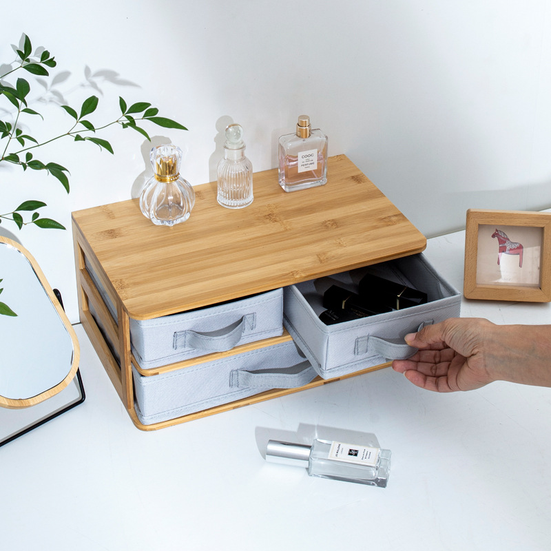 Caja de almacenamiento de cosméticos escritorio de alta sensación tocador lápiz labial ceja caja de acabado de gran capacidad de productos de cuidado de la piel estante