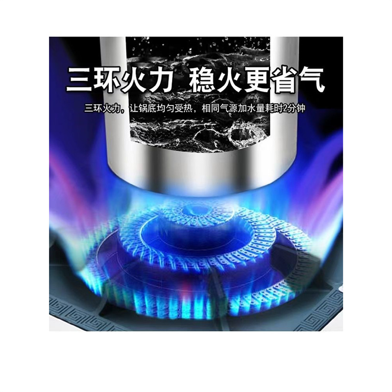 Comercial de estilo coreano de bajo contenido de aluminio de acero inoxidable de doble ojo de ahorro de energía de gas horno de pies bajos horno de sopa de suspensión horno de niños bajos