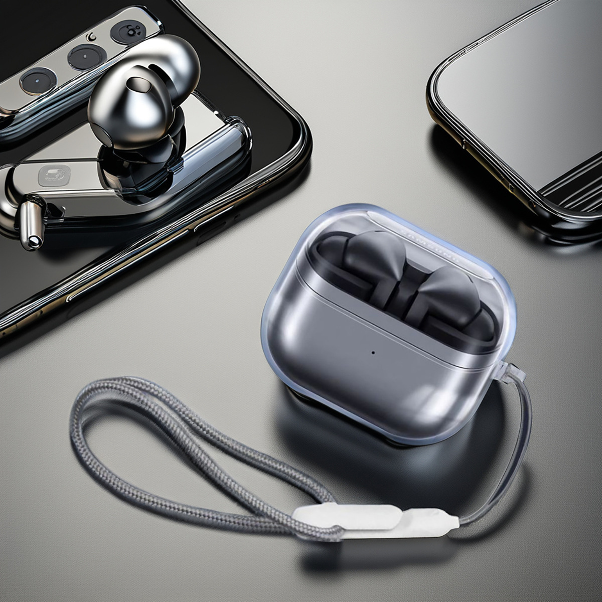 Aplicable para Samsung GalaxyBuds3pro cubierta de auriculares bluetooth TPU transparente material de caso suave a prueba de caídas