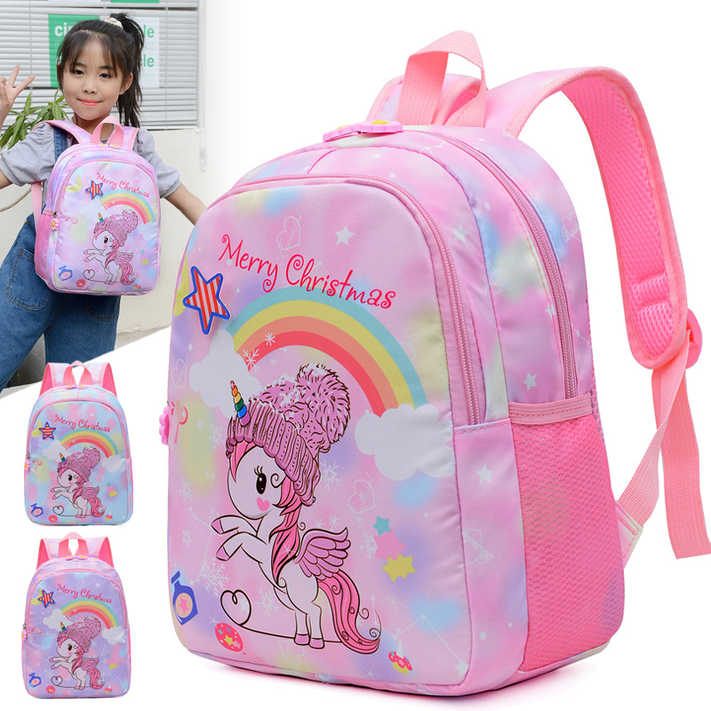 De los niños mochila kindergarten Pequeño medio y gran clase ligera reducción de Carga Protección la columna vertebral dibujos animados unicornio