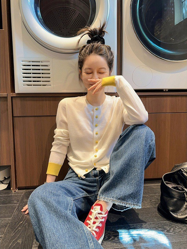 店主自留~黑标邂逅针织衫美利奴羊毛撞色长袖上衣女|undefined