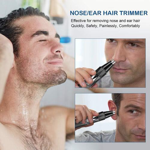 Electric men's nose hair trimmer rechargeable shaving nose hair trimmer cleaning mini shaving eyebrow trimmer set multi-function