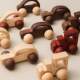 Amazon Walnut Wooden Mini Color Car Children's Early Education Educational Building Blocks Toys Baby Cart