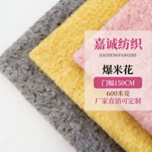 600克爆米花全涤圈圈呢 长毛绒波浪卷卷毛小香风冬季面料