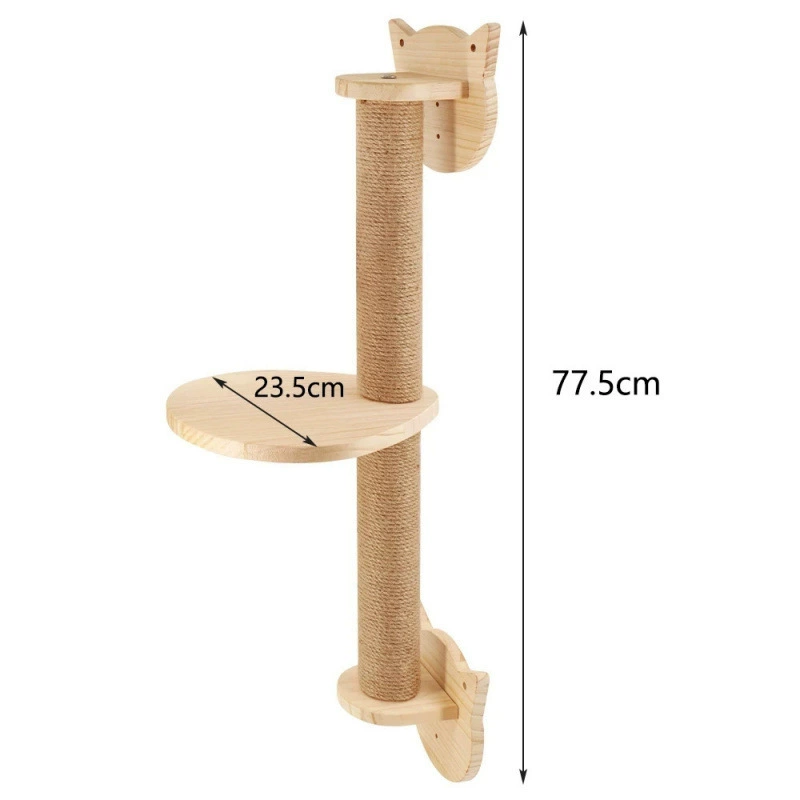 Wall-mounted Cat Climbing Frame, Sisal Hammock & Stairs, Modular Multi-Level Playset