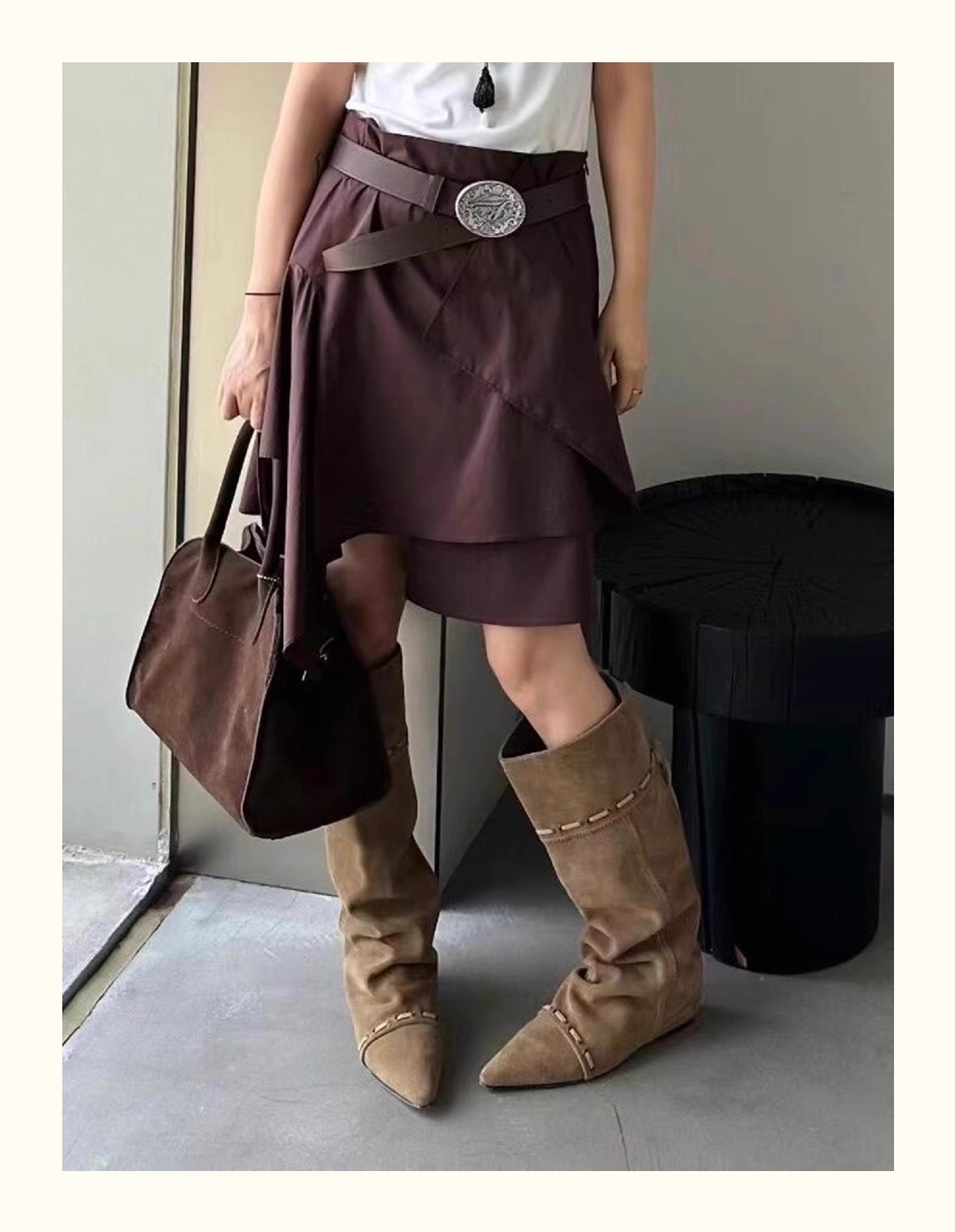 pointed-toe Flat Lace-up Trendy Melard Western Cowboy Boots 2025 Autumn/winter New Style Fashionable And Versatile Unique Lightweight_voghion.com