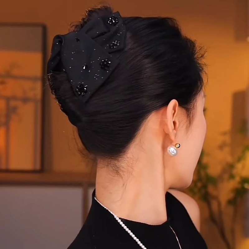 新しいルイ・ヘボン風ヘアクリップ、女性用レトロな雰囲気の後頭部用シャークヘアクリップ、ヘアアクセサリー、ヘアピン|undefined