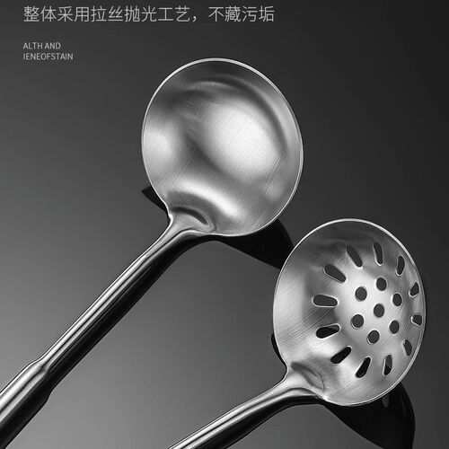 Household Kitchen Thickened Stainless Steel Soup Spoon with Extended Gourd Handle Set Hot Pot Spoon
