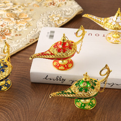 輕奢金色花紋阿拉丁神燈宮廷晚宴裝飾擺件神燈家居神燈工藝品擺件