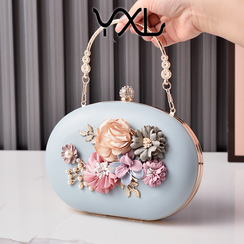 Transfronterizos nuevas flores bolsas de cena retro macarón bolsas de banquete portátiles bolsas de novia fábrica directa