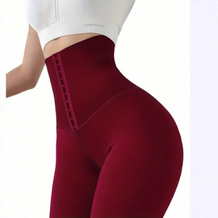 Cross-Border Popular European and American High-Waisted Tight-Fitting Fitness Solid Color Tights Butt Lift Abdominal Control Sexy Tights Women's Clothing