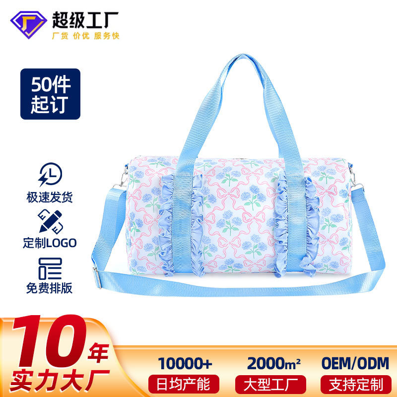 さまざまな花柄の撥水フィットネスバッグ、短距離出張用荷物バッグ、ポータブルトラベルバッグ、レディースショルダーメッセンジャーバッグ|undefined