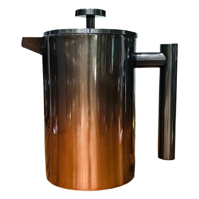 304 olla de presión francesa de acero inoxidable olla de café de mano con colador de té de doble capa Fuente de la fábrica Comercio exterior transfronterizo