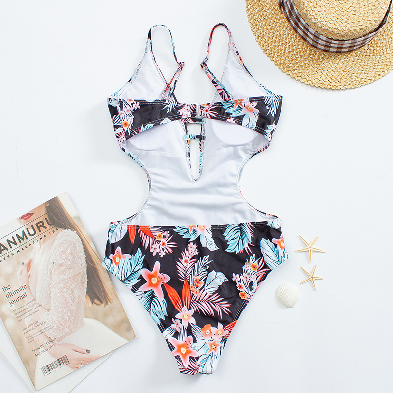 2022 nuevo trajes de baño sexy europeos y estadounidenses para mujeres comercio exterior aguas termales apretadas hojas de loto Flying borde unido Amazon