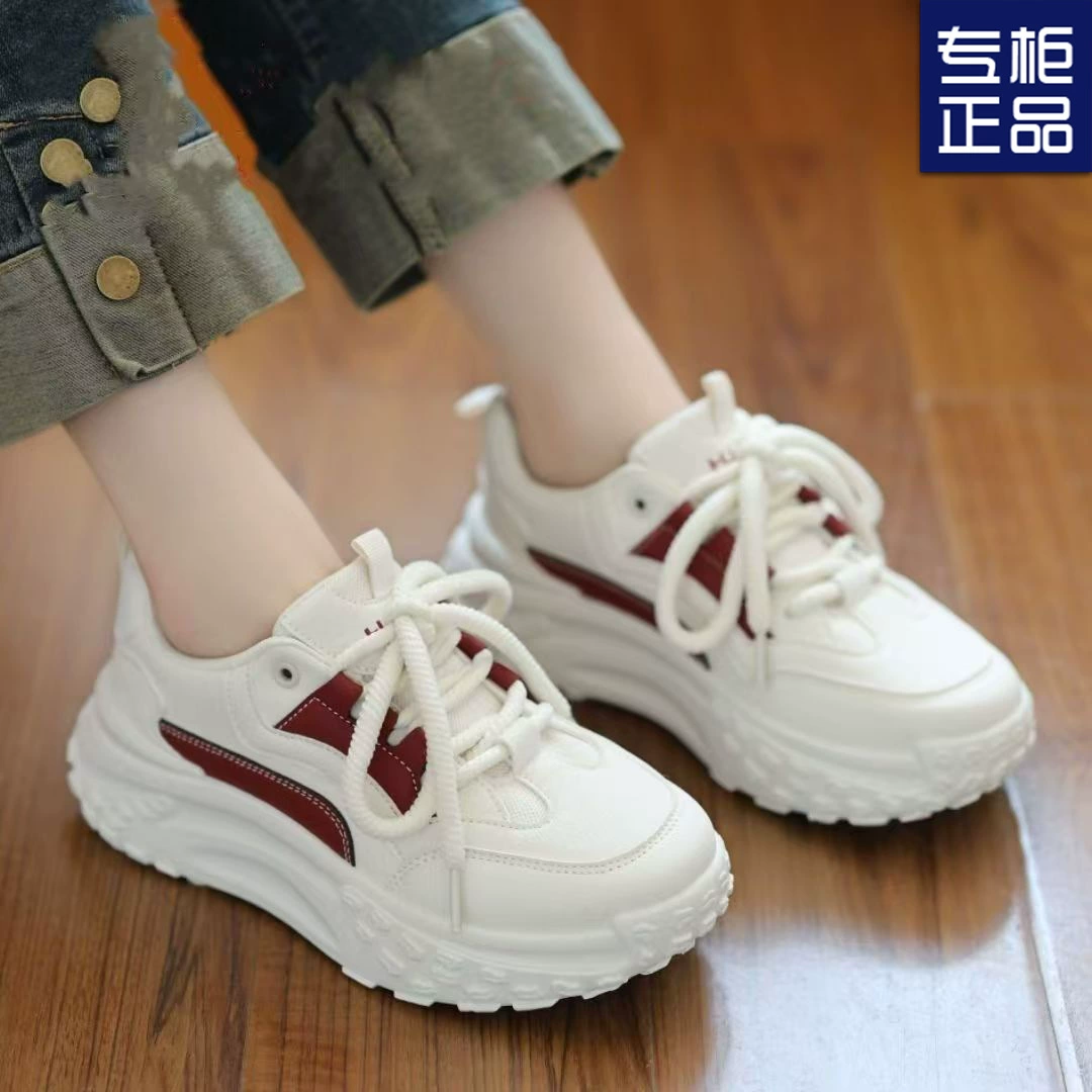 2025 весна и осень новые дикие студенты белые модные взрывные модели толстые дно увеличить тренд спортивная повседневная обувь женская обувь