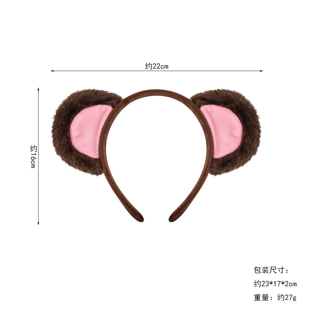 Diademas de animales y orejas de mono o oso, accesorios para disfraces y fiestas de Halloween, modelo transfronterizo