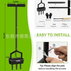 芝生曝気器手動芯取りツール土壌貯蔵トレイ付き園芸ツール家庭用芝生ツール