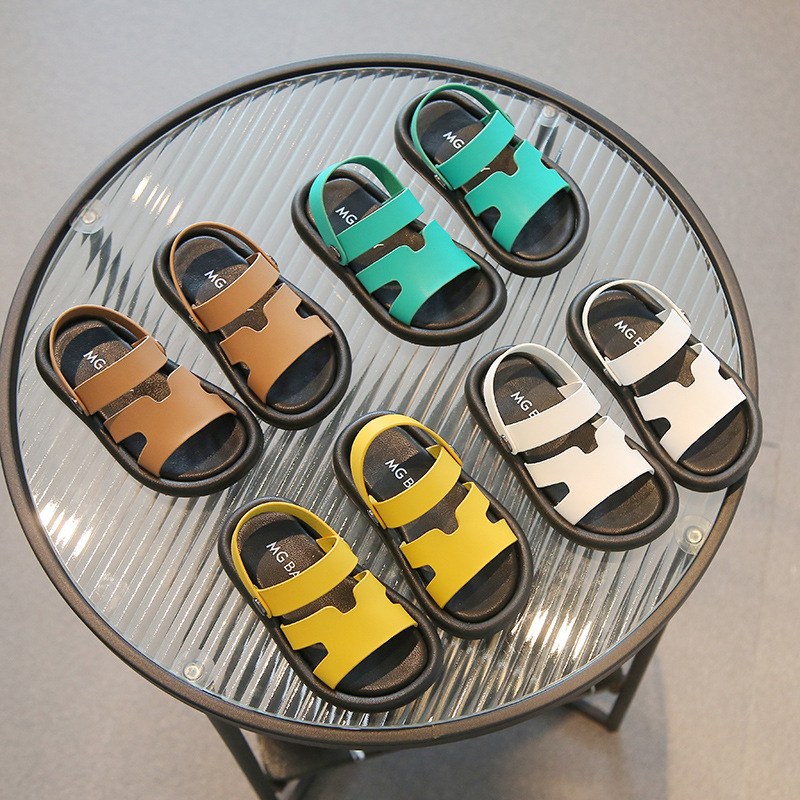 Детские сандалии для отдыха, слайдеры, тапочки для мальчиков, пляжная летняя пляжная обувь, в корейском стиле