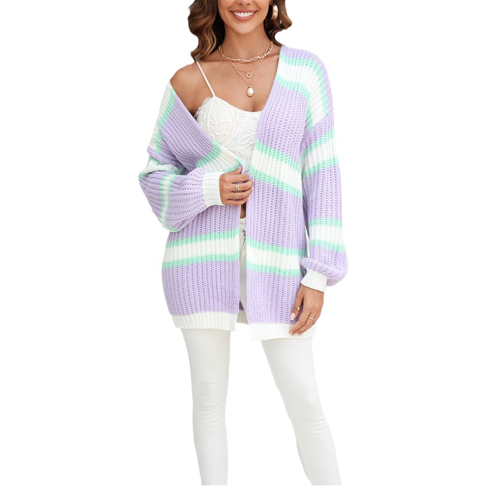 Chaqueta de moda para mujer, estilo nuevo de primavera 2026, para comercio transfronterizo europeo y americano en Amazon, talla grande, con patchwork, tipo cárdigan.