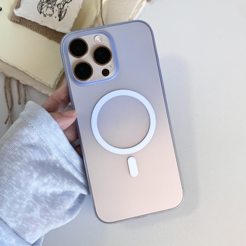 新款适用苹果17手机壳PC超薄磁吸渐变iphone16冰雾15肤感磨砂14硬|undefined