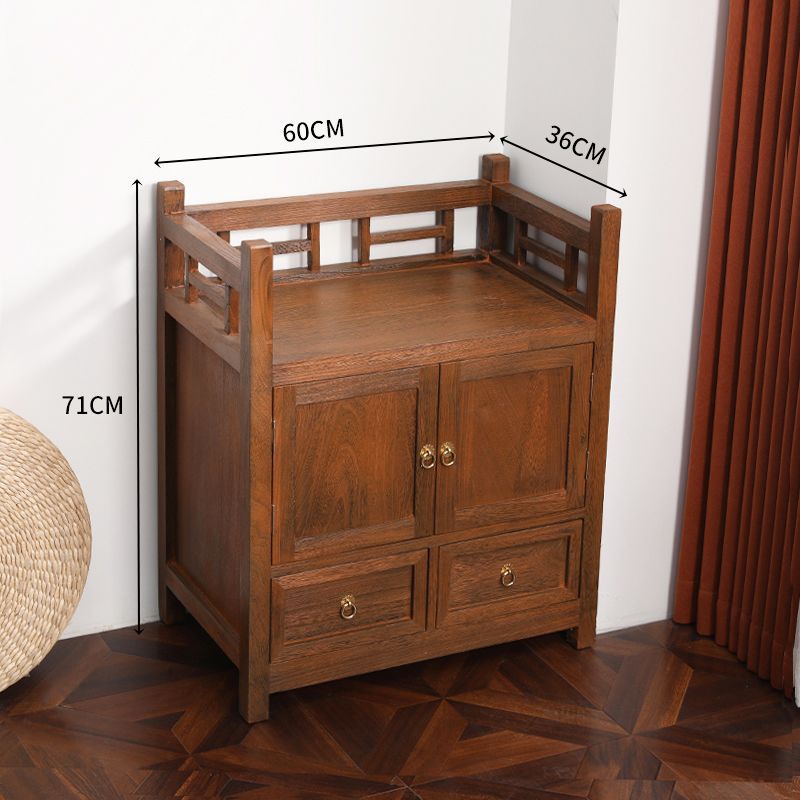 Chinese Style Solid Wood Sideboard Cupboard Storage Cabinet Integrated Cabinet Paulownia Tea Cabinet Living Room Dining Room Storage Cabinet
