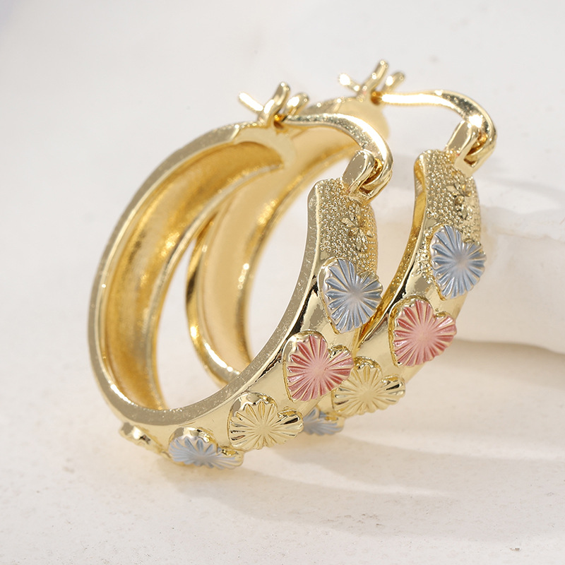 Morning Moon Cross-Border Earrings Korean Sweet Style French Hoop Earrings Wholesale Bohemian