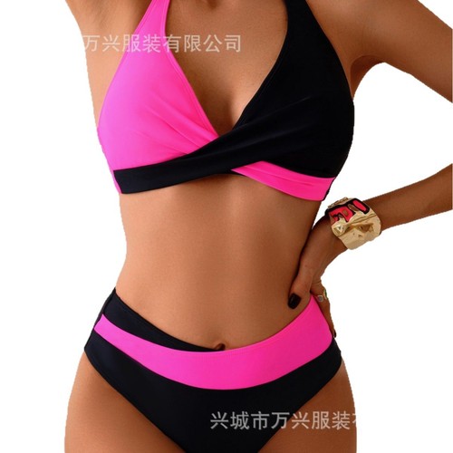2025 Western and European Sexy Split Bikini Strap Cross Swimwear for Women