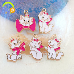 漫画メアリー猫DIYアクセサリー滴油合金ペンダントイヤリングキーホルダーペンダントアクセサリー材料