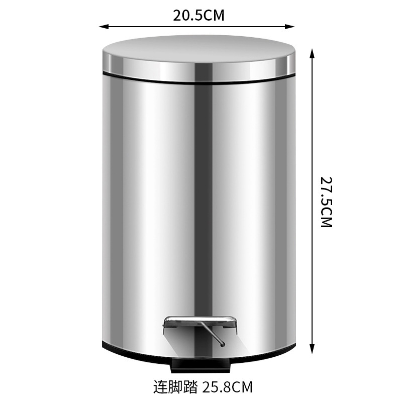 La basura del hogar de acero inoxidable puede al por mayor pedal cocina basura puede sala de baño pedal de basura con tapa