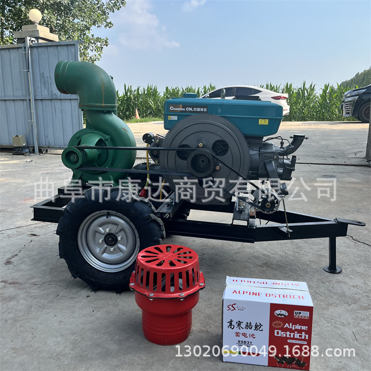 拖拉机输出轴泵 移动式排水柴油泵 6/8/10/12寸工地排水泵