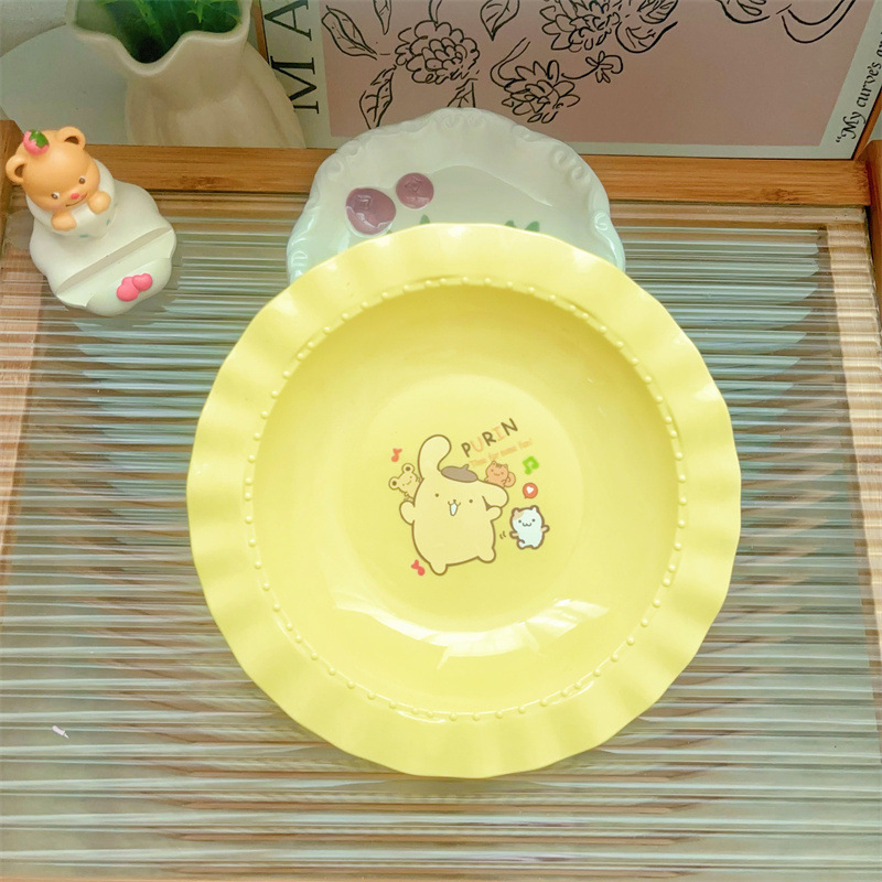labubu马卡龙糖果色沙拉盘家用水果盘儿童甜品早餐零食水果蛋糕盘|undefined