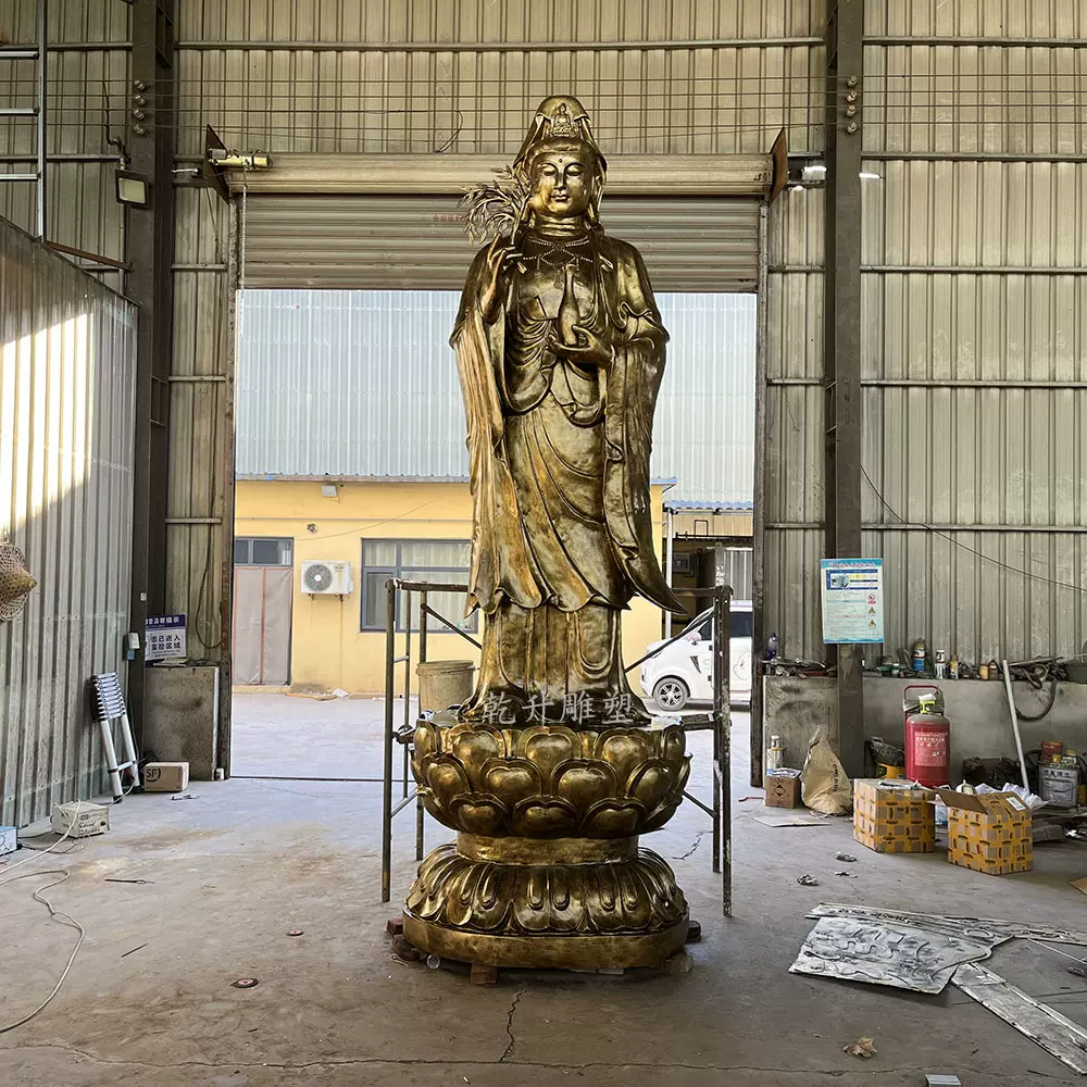 定制观音大型站神像观音菩萨坐莲南海观世音供奉摆件寺庙佛像