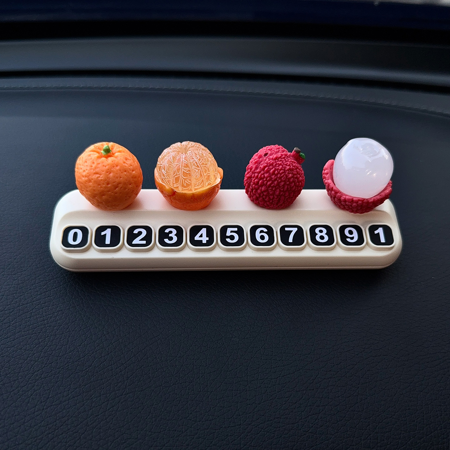 Good Luck and Prosperity Lychee Orange Temporary Parking Number Plate Car Creative Car Phone Number Plate Decoration Ornament
