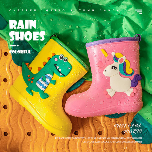 Happy Mary summer children's rain boots cartoon picture boys and girls rain boots eva student rubber shoes four seasons children's water shoes