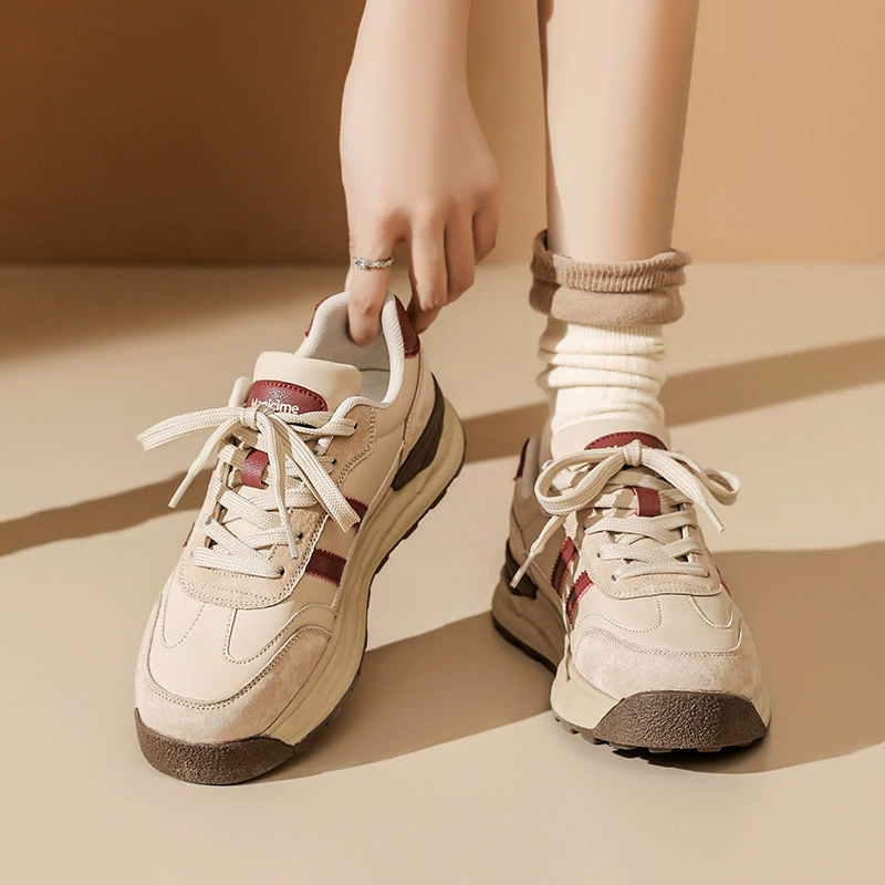 Женские кроссовки Augu Shiden на толстой подошве, новинка осени 2025, ретро-стиль, облегающие, в стиле Форреста Гампа, нишевые повседневные кеды.