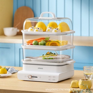 Colorful Dingdang Large Capacity Electric Steamer (18L) Dz01 Three-Layer Large Capacity Steamer for Steaming Vegetables Transparent Electric