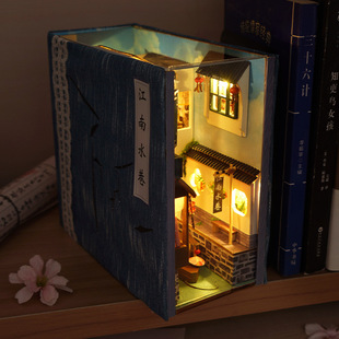 Tianyu DIY Cabin Tc10 Jiangnan Water Alley Model Bookend Hand-Assembled House Ornaments Creative Gift
