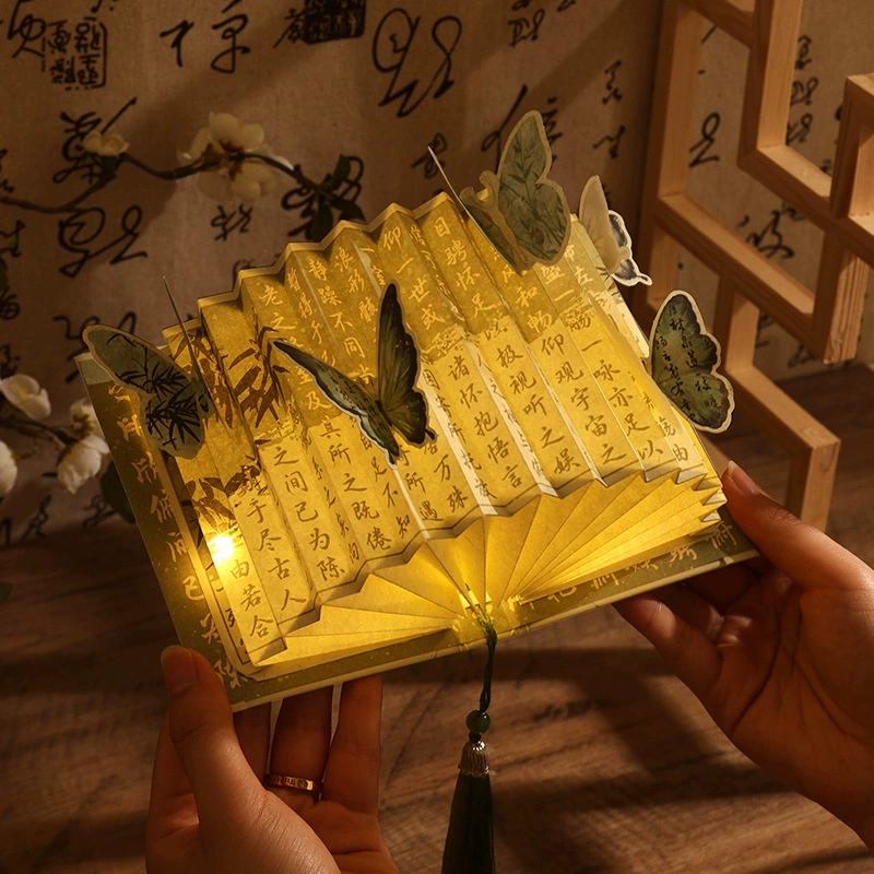 寓见诚品 Handmade DIY Creative Book Lantern Pen Ink Handbook Series National Wind Creative Form Book Lantern wholesale