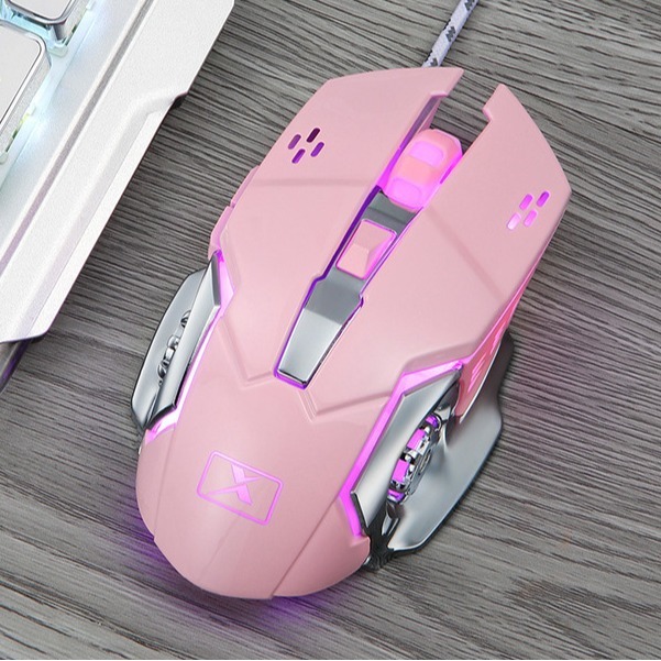 新盟機械蛇m322機械ゲーム電気競争デスクトップコンピュータ女子ピンクゲームusbマウス|undefined