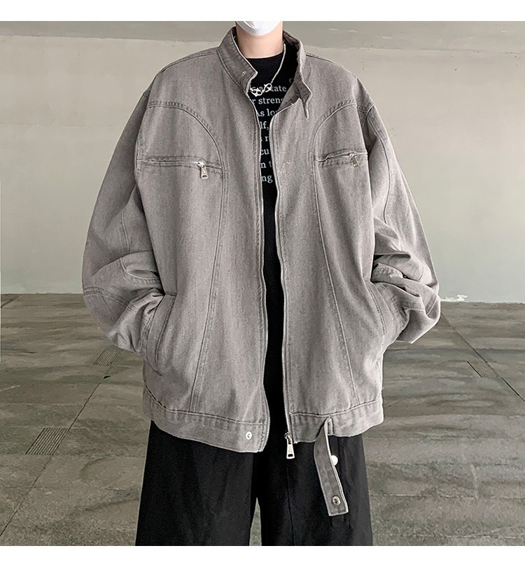 Men's Trendy Baseball Jacket Zipper Design Workwear Autumn Style_voghion.com