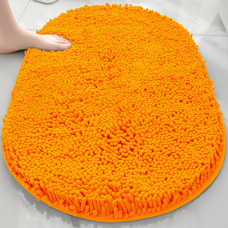 Alfombra absorbente de baño de chenilla ovalada Alfombra de pie de puerta de baño Alfombra antideslizante de entrada de baño Alfombra de dormitorio