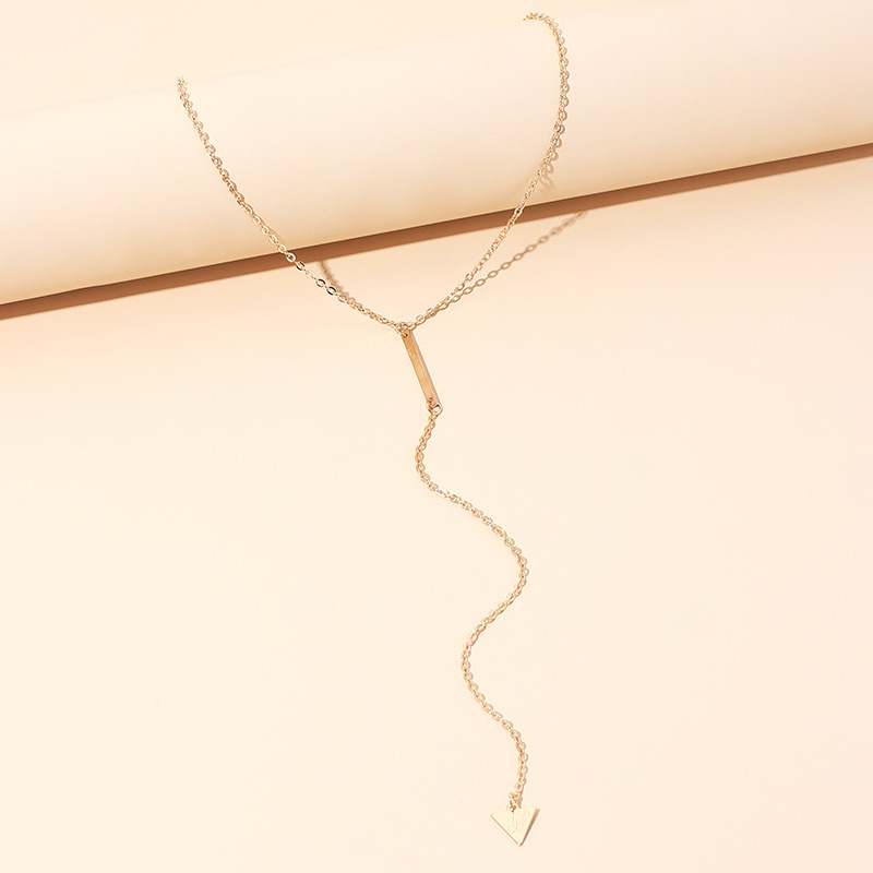 6g Weight Necklace Classification Wedding, Travel Occasion Women'S Gender Gold Color New Geometric Triangle Tassel Necklace 3