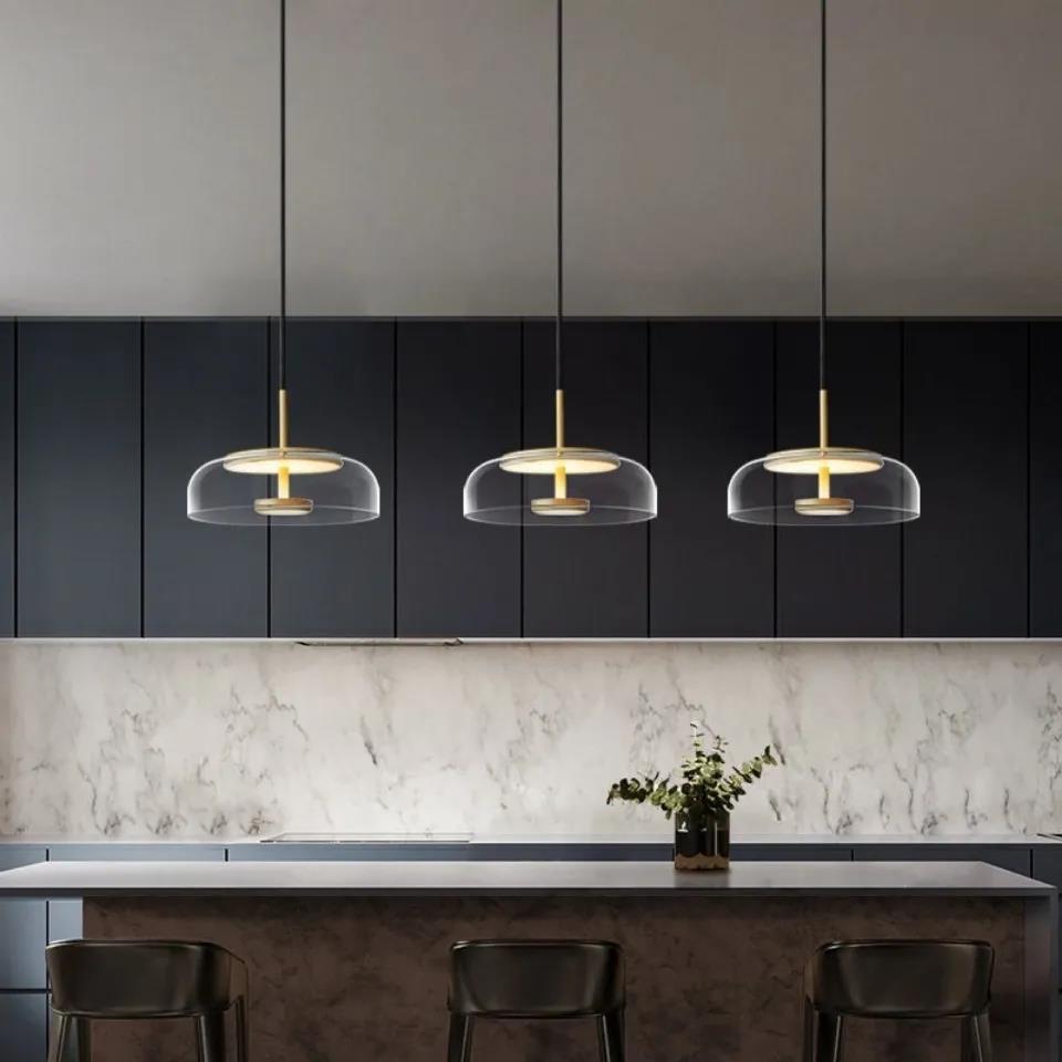 Lámpara simple de comedor creativa, lámpara de araña, lámpara de mesa de vidrio personalizada, cabecera simple de restaurante, lámpara de vidrio nórdico muy moderna