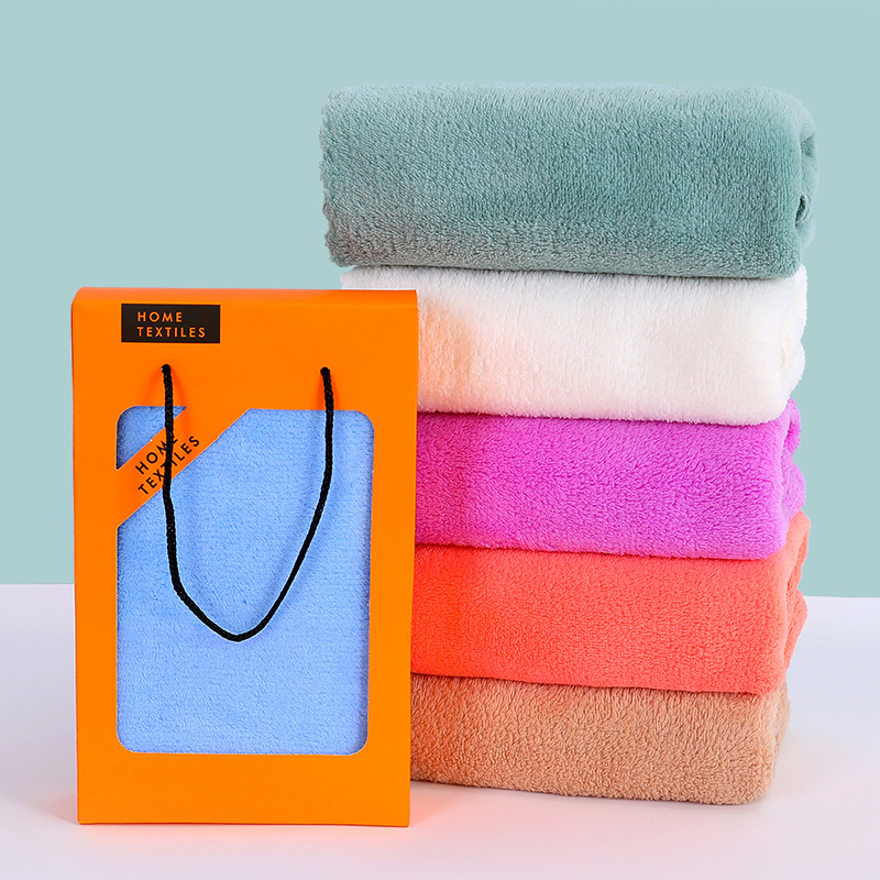 Coral fleece towel bath towel three-piece gift box suit companion gift company event gift custom logo wholesale
