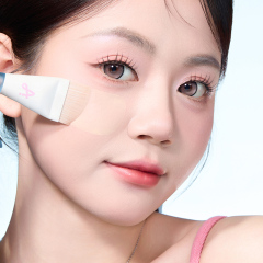 フィッシュテールファンデーションブラシ、薄いアークフラットヘッドメイクブラシ、パウダーフリー、フラットヘッド、痕跡なし、超薄型