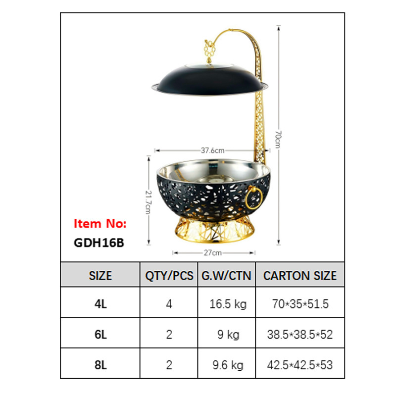 新款轻奢白色自助餐炉8L不锈钢吊炉户外聚餐酒精炉Chafing Dish|undefined