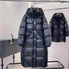外贸欧货黑武士90白鸭绒羽绒服女款新款黑色加厚冬季中长款外套潮