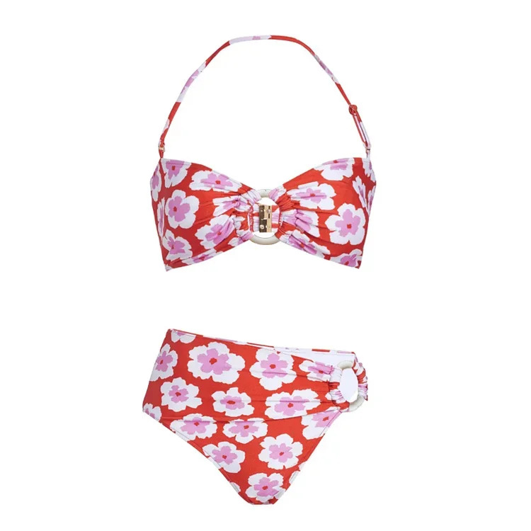 Women's Flower 2 Pieces Set Bikinis Swimwear display picture 9